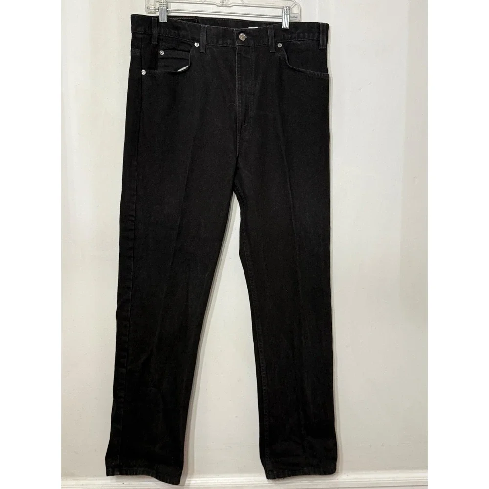 Vintage Levis 505 Orange Tab Black Jeans USA 38x30 Regular Straight Leg 1995